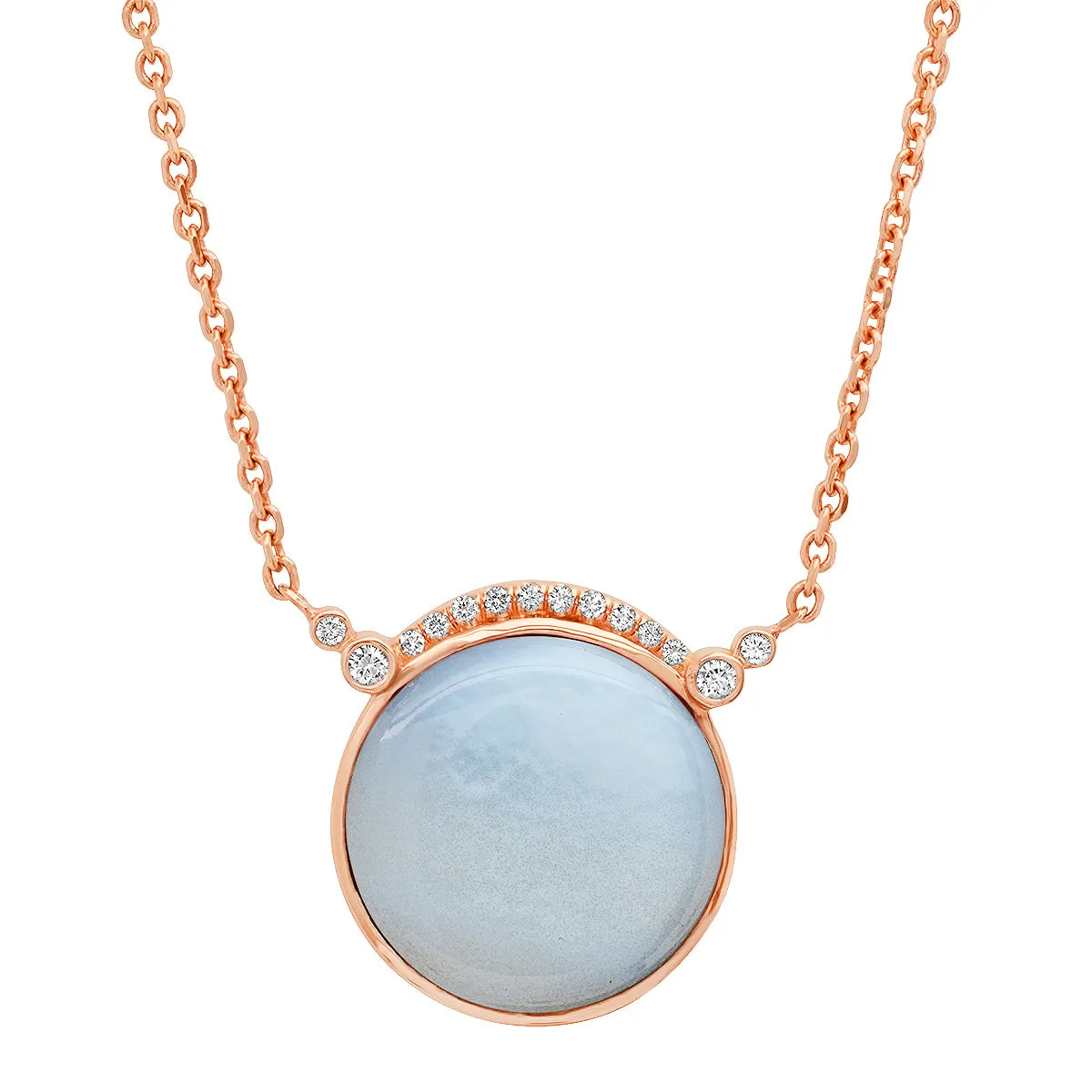 14K RG Lavender Opal Diamond Necklace