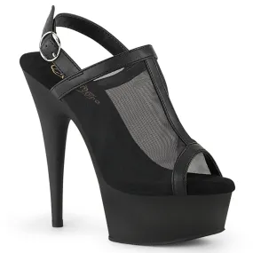 6 Inch Heel DELIGHT-636 Black Mesh