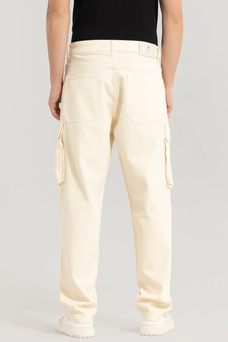 Adventure-Ready Cream Cargo Jeans