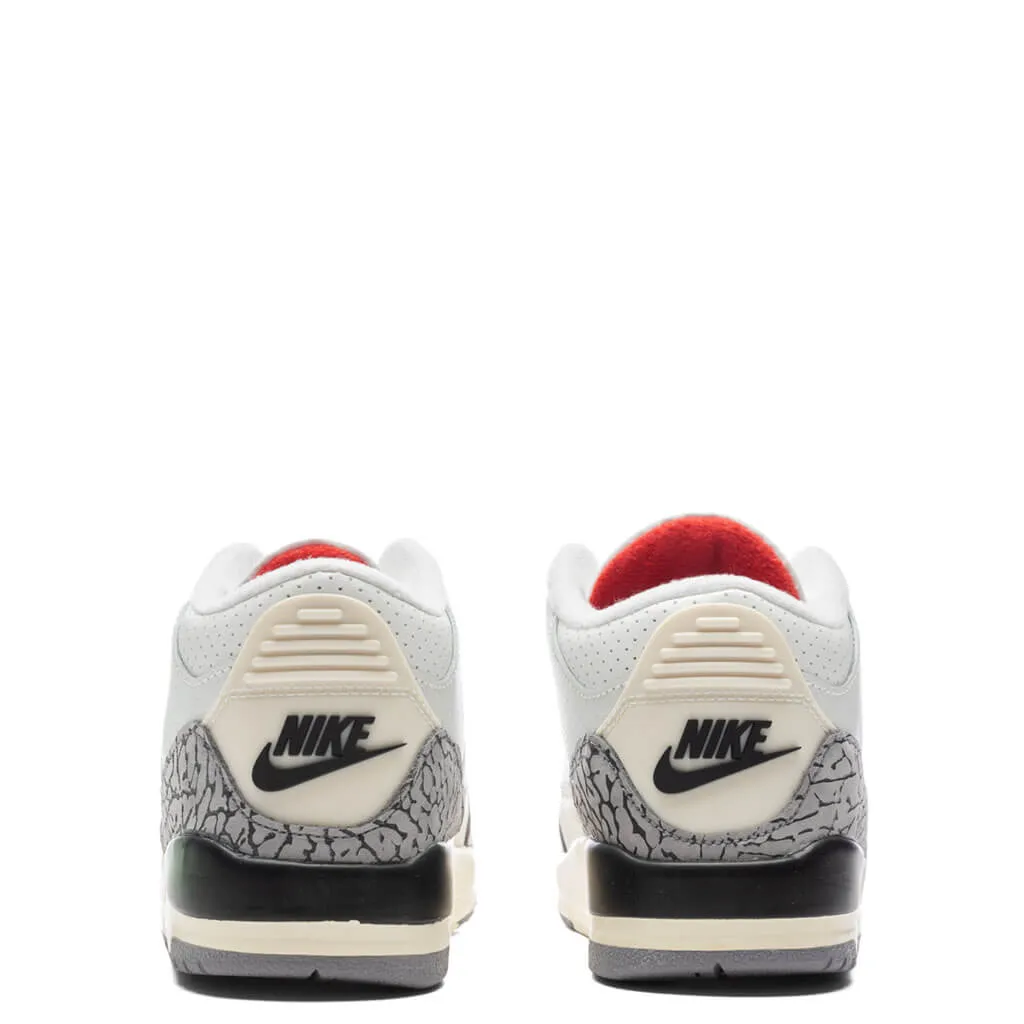 Air Jordan 3 Retro (PS) White Cement Reimagined - Summit White/Fire Red