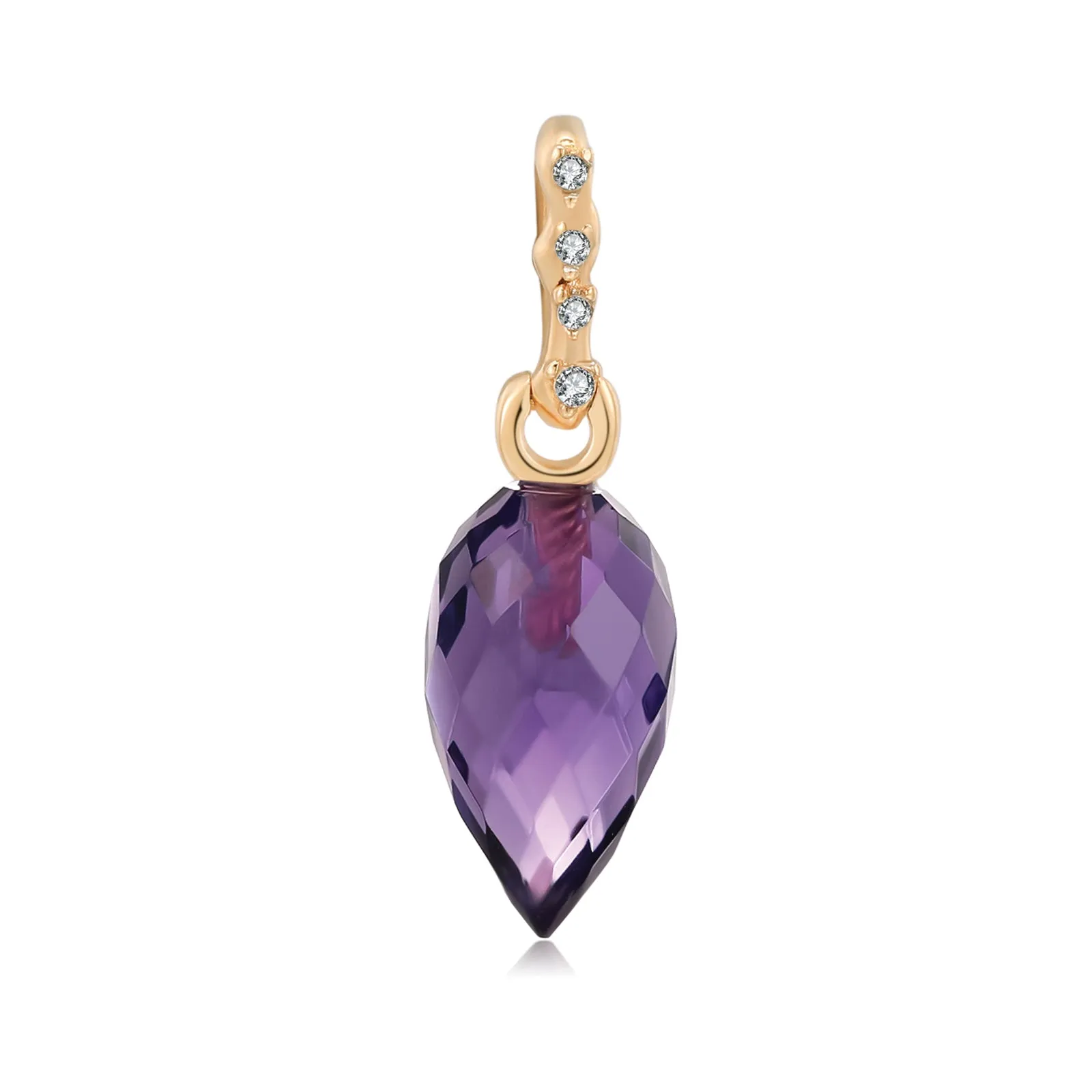 Amethyst Gold Pendant - Third Eye Chakra