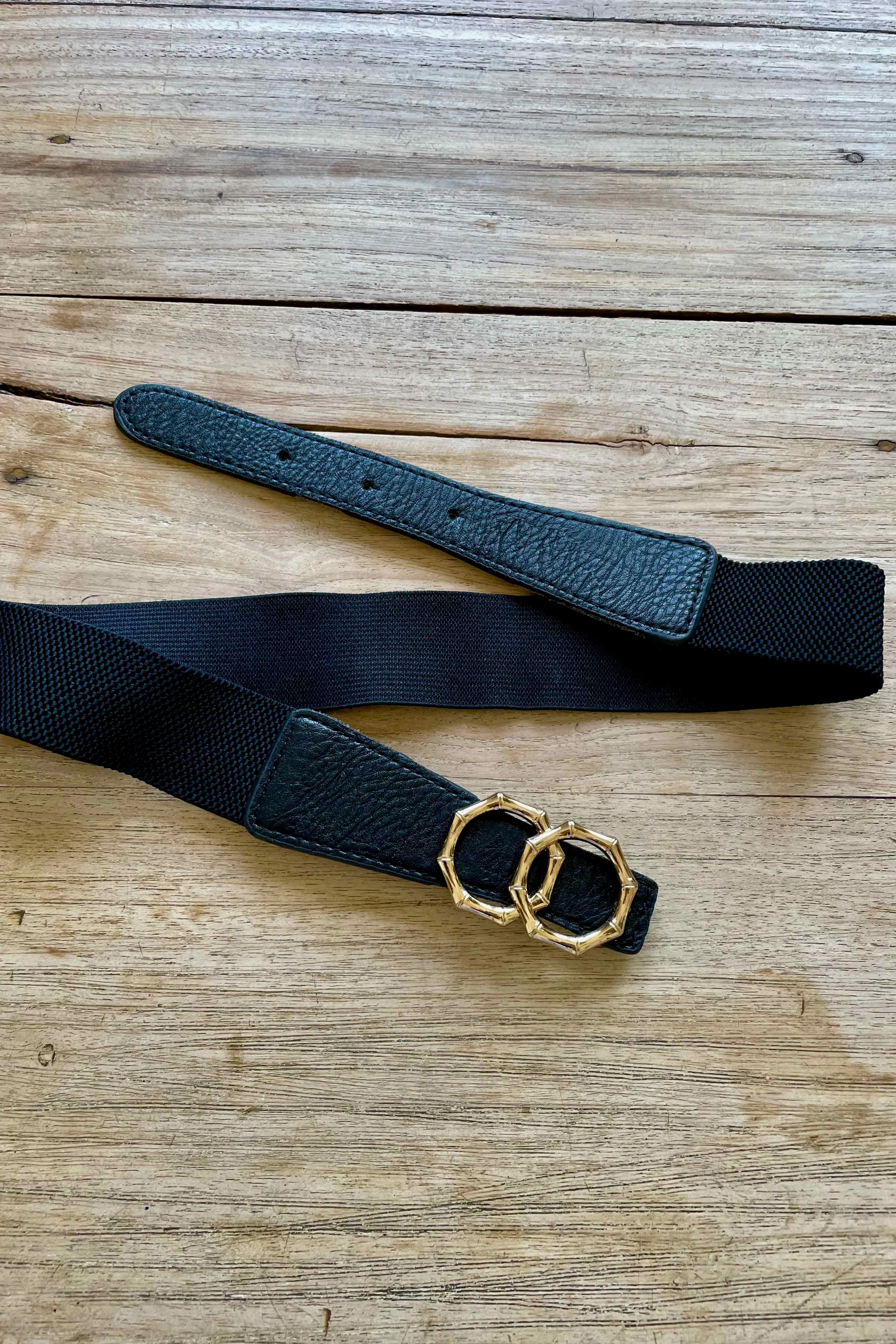 Arianna Stretch belt - Black/Gold