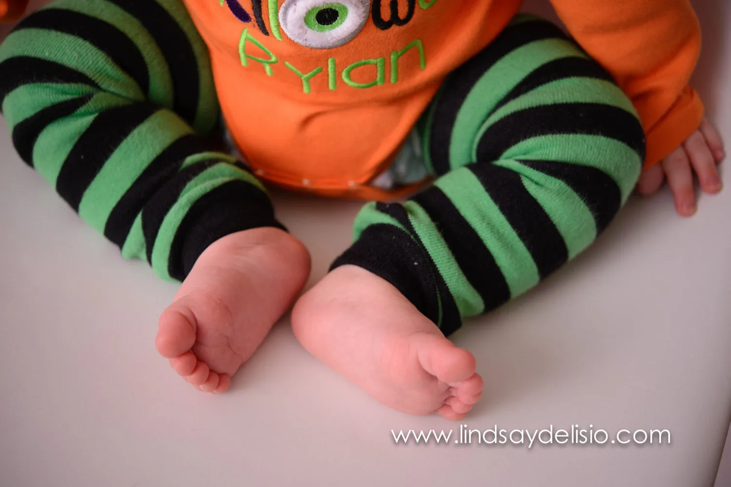 Baby Halloween Bodysuit or Shirt with Leg Warmers for Boy Personalized with Name -- Newborn to 18 Months