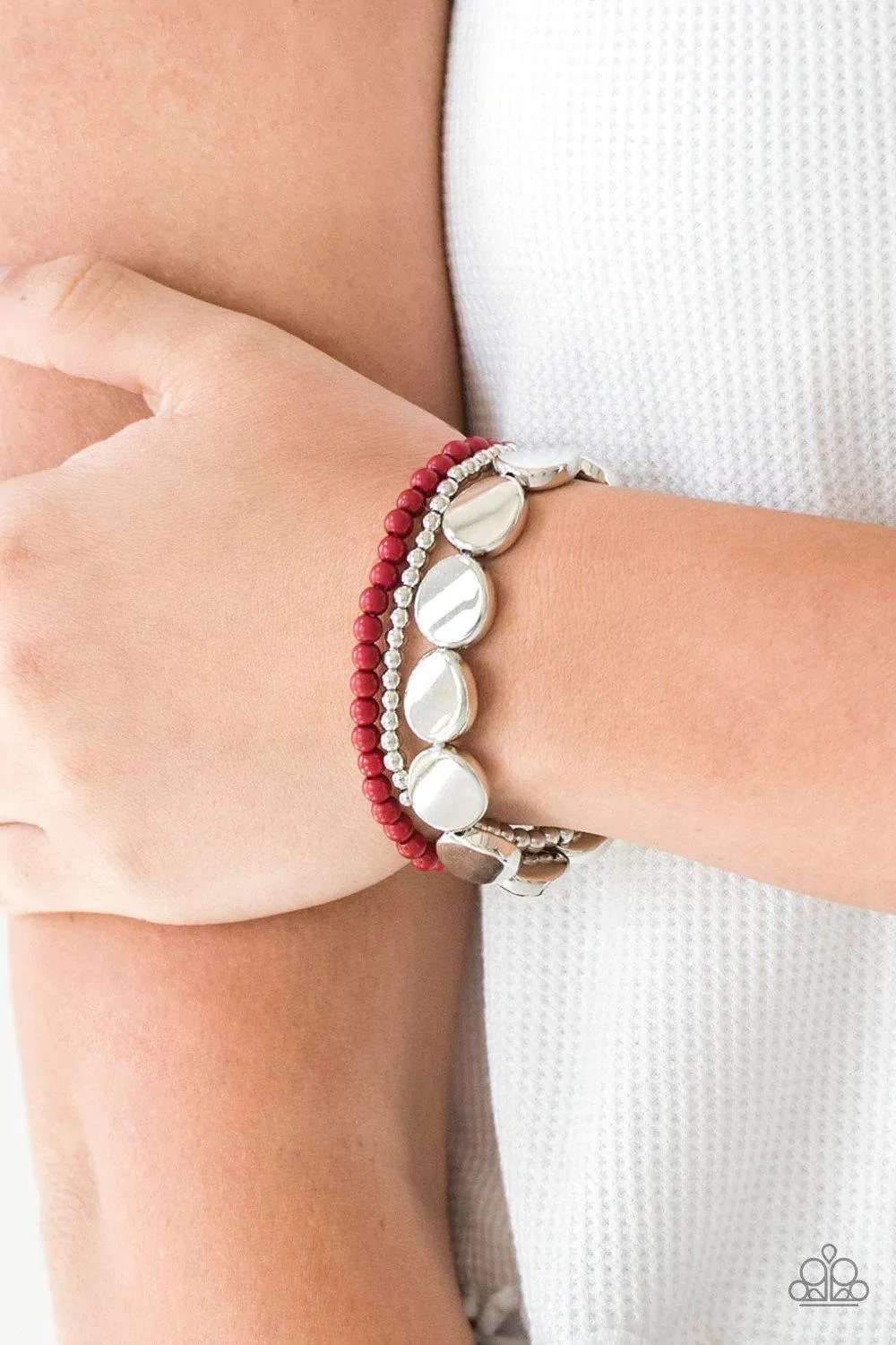 Beyond The Basics Red Bracelet - Paparazzi Accessories