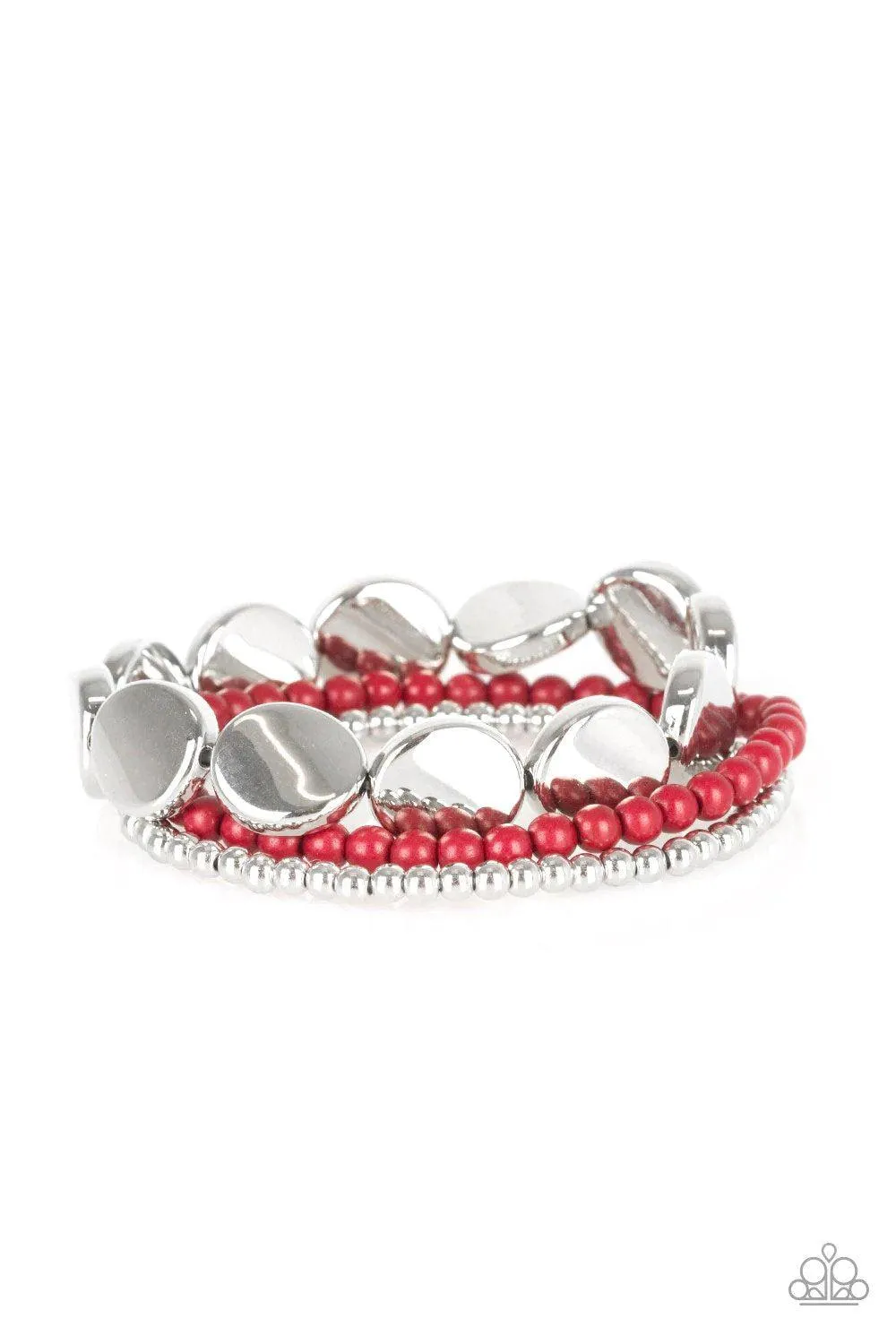 Beyond The Basics Red Bracelet - Paparazzi Accessories