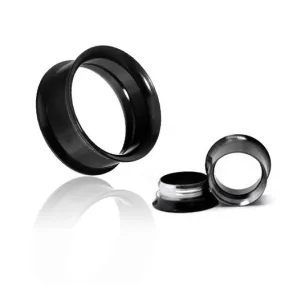 Black Titanium I.P Surgical Steel Double Flared Screw-Fit Tunnels