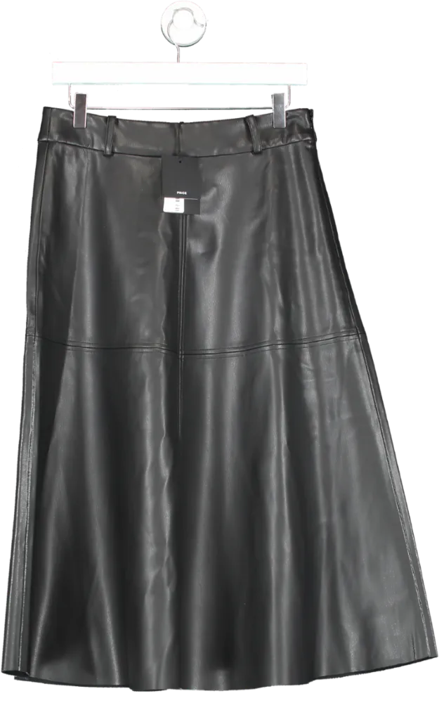 Bruuns Bazaar Black Vegan Leather Imma Skirt UK 10