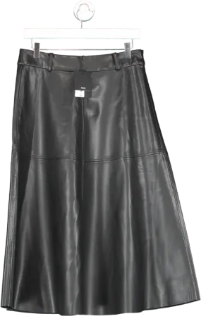 Bruuns Bazaar Black Vegan Leather Imma Skirt UK 10