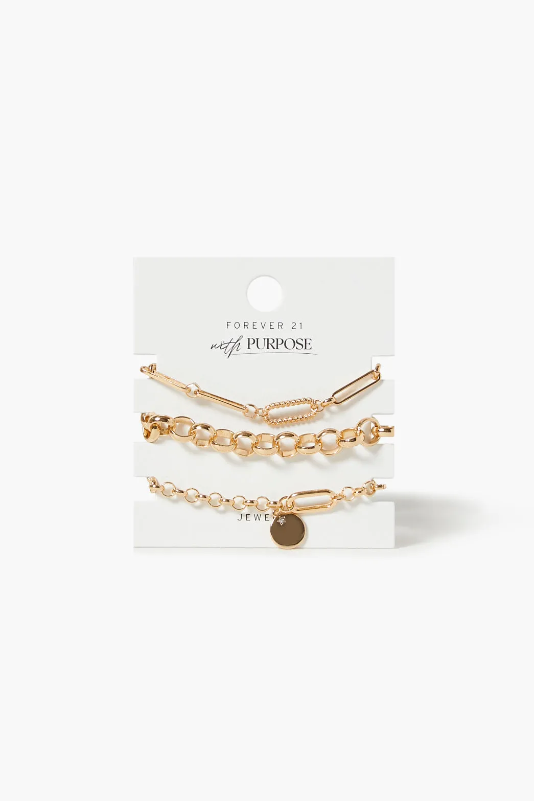 Cable & Link Chain Bracelet Set