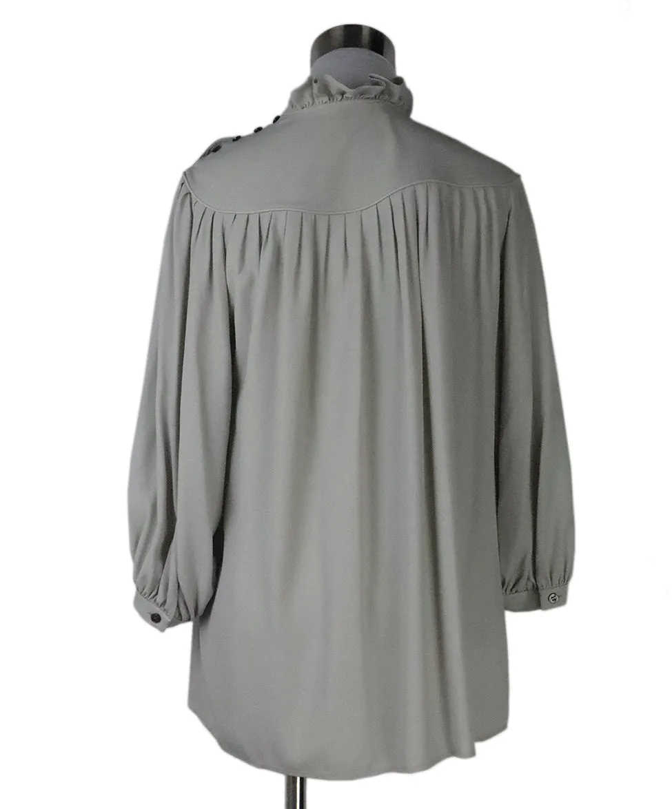 Celine Grey Silk Blouse sz 4