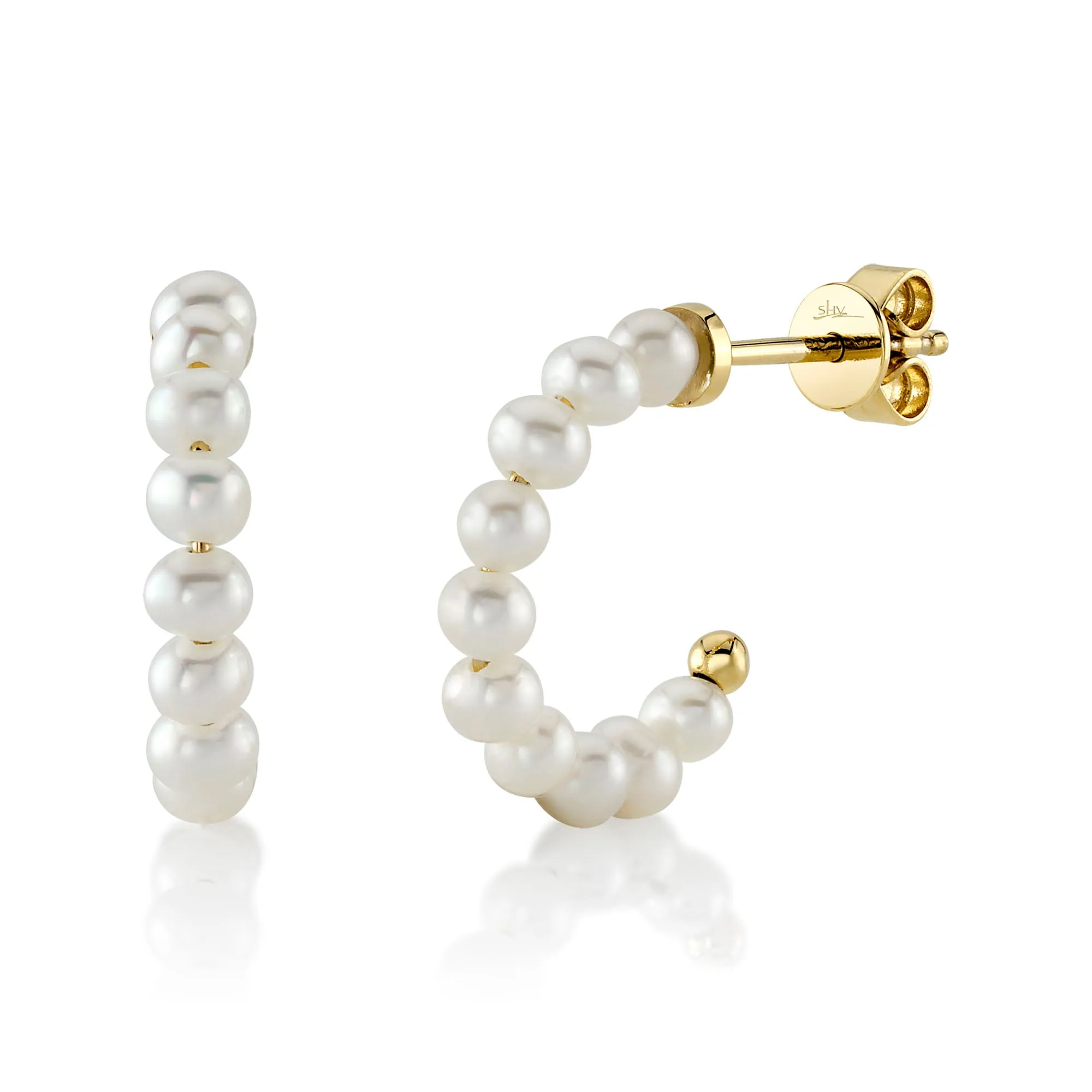 CULTURED PEARL HOOP EARRING - SC36213972V2D0.60