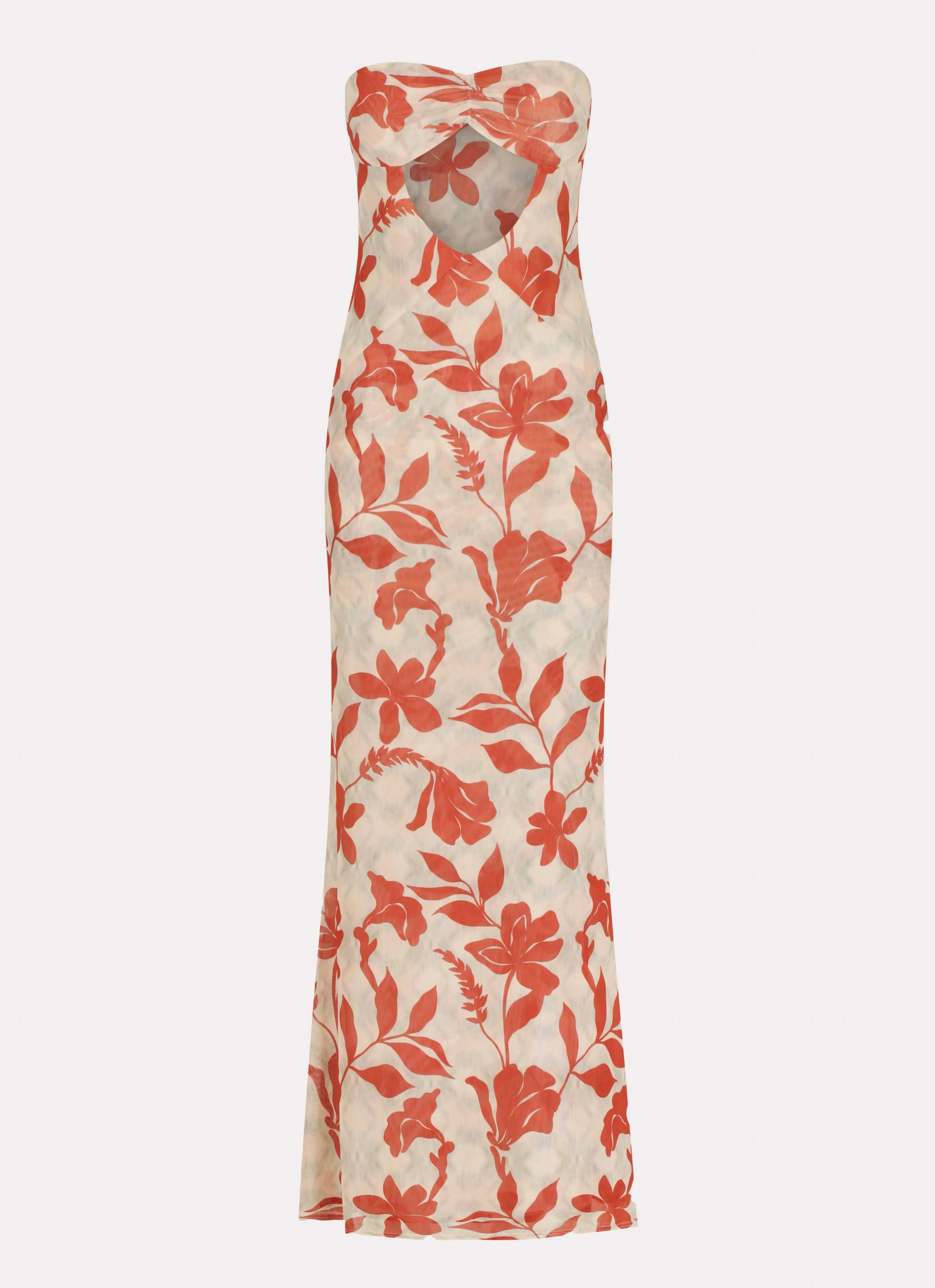 Dearest Maxi Dress - Red Green Floral