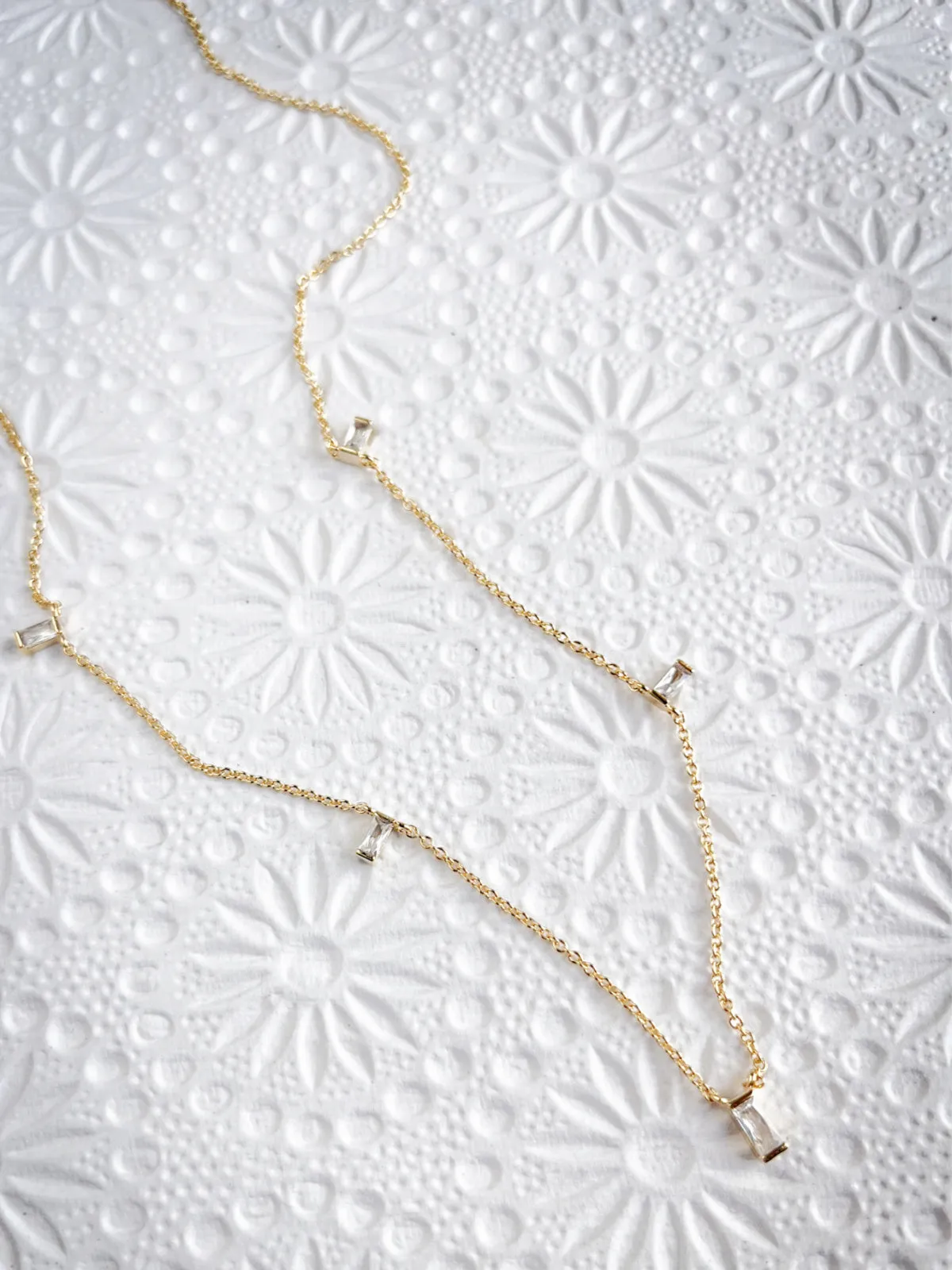 Floating Baguette Necklace