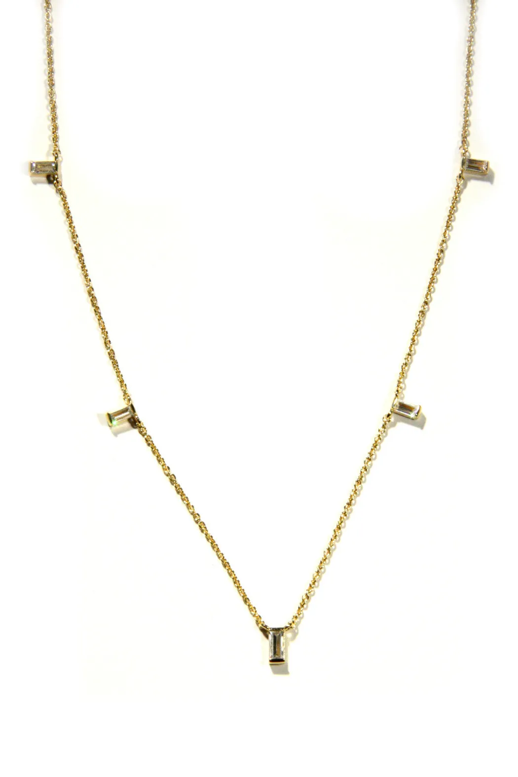 Floating Baguette Necklace