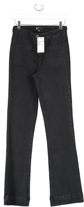 Friends like these Black High Waist Pocket Flare Jeans UK 10