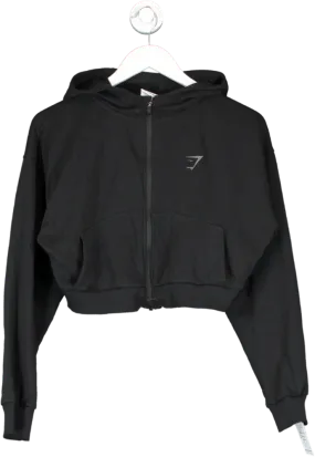 gymshark Black Zip Up Hoodie UK S