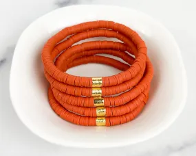 Heishi Small 6mm Color Pop Bracelet Rust