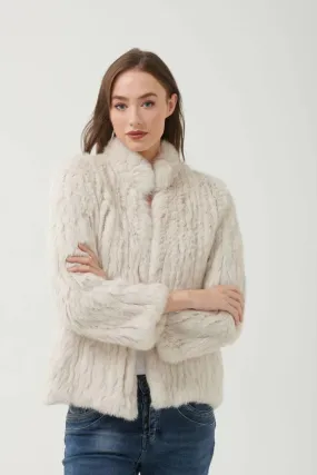 High neck fur jacket by 365 Days - Stone