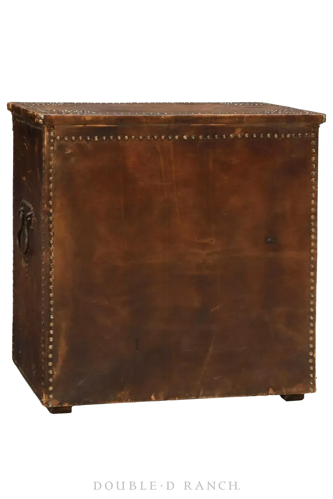 Home, Furniture, Chest, Fall Front, Leather with Nailheads, Spanish, Antique, late 19th c., 189