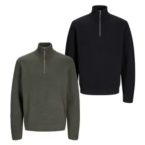 Jack & Jones Mens 'JPRBLAMILANO' Sitched Knit Half Zip Jumper