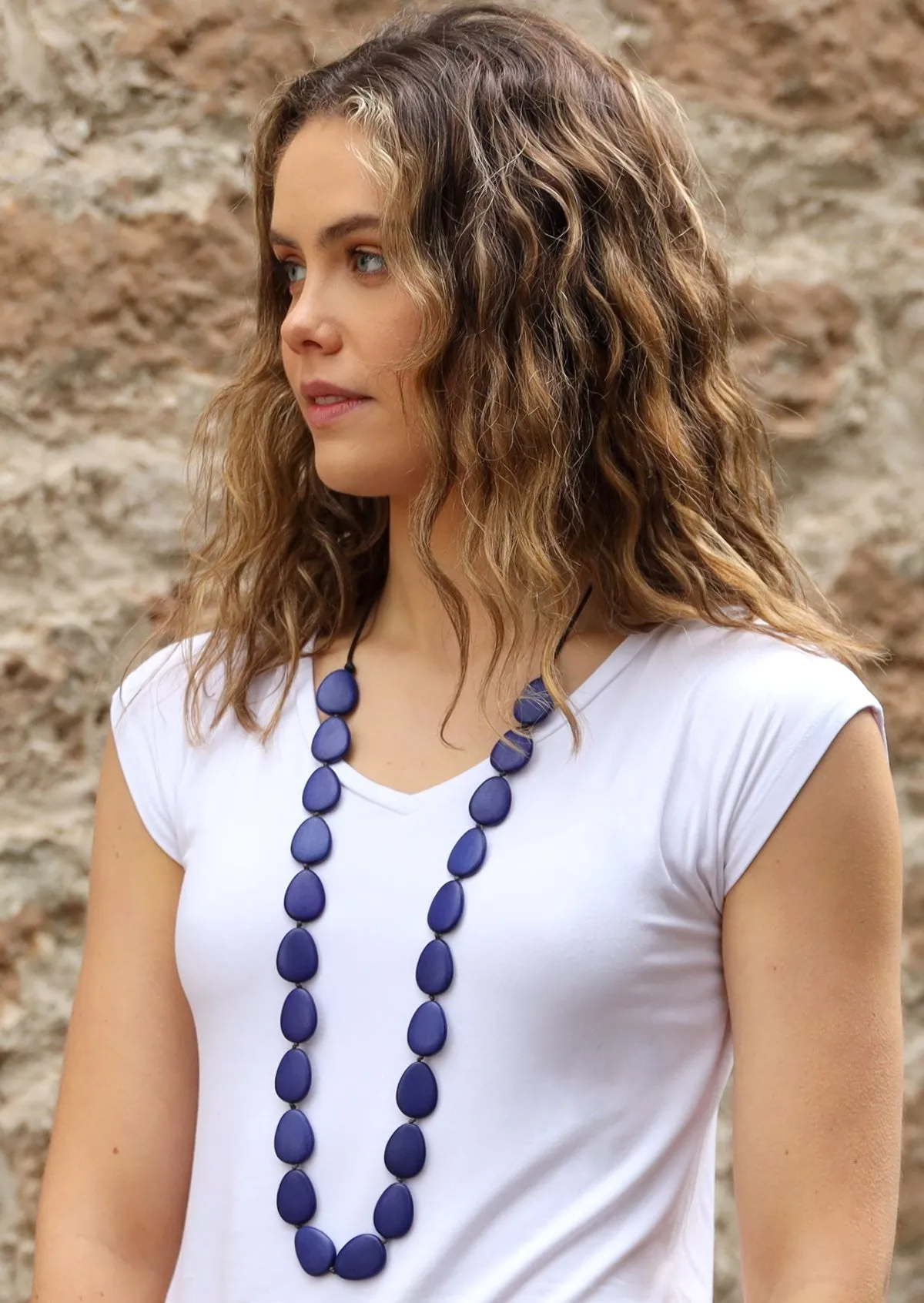 Layla Long Necklace Cobalt Blue