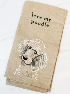 'Love My Poodle' Dish Towel