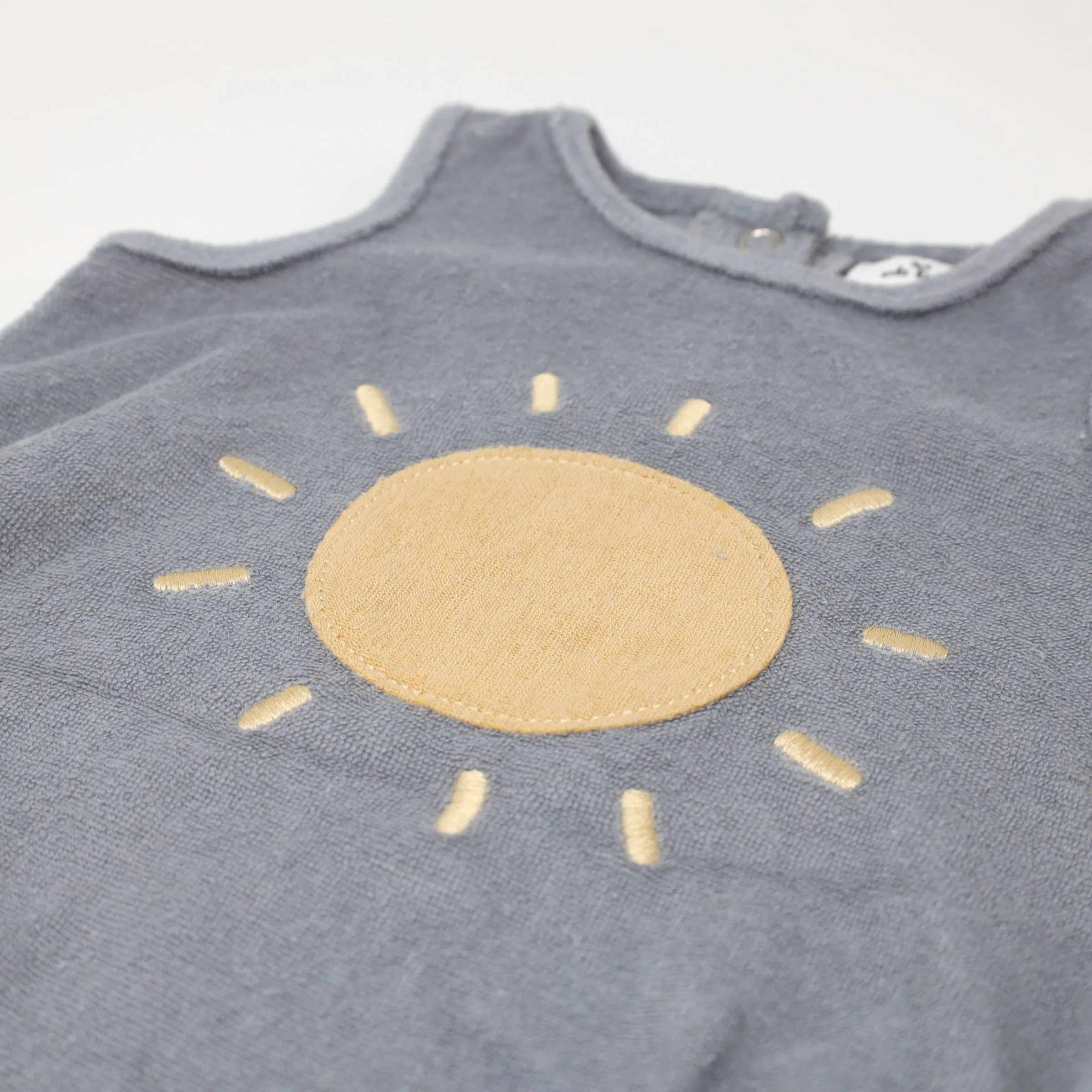 oh baby! Cotton Terry Bubble - Oatmilk Sun Terry Applique - Grey