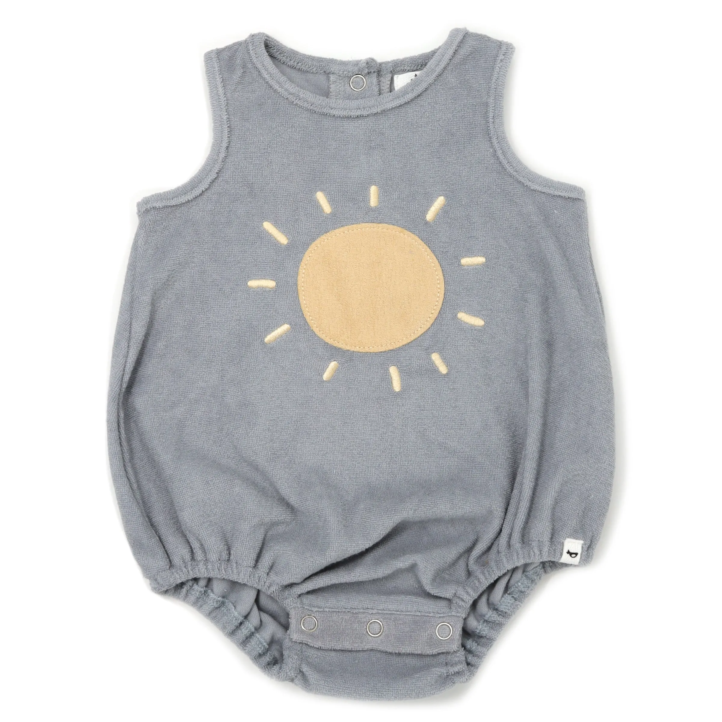 oh baby! Cotton Terry Bubble - Oatmilk Sun Terry Applique - Grey