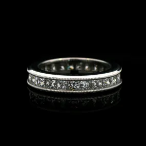 Platinum Estate Princess Cut Diamond Eternity Band