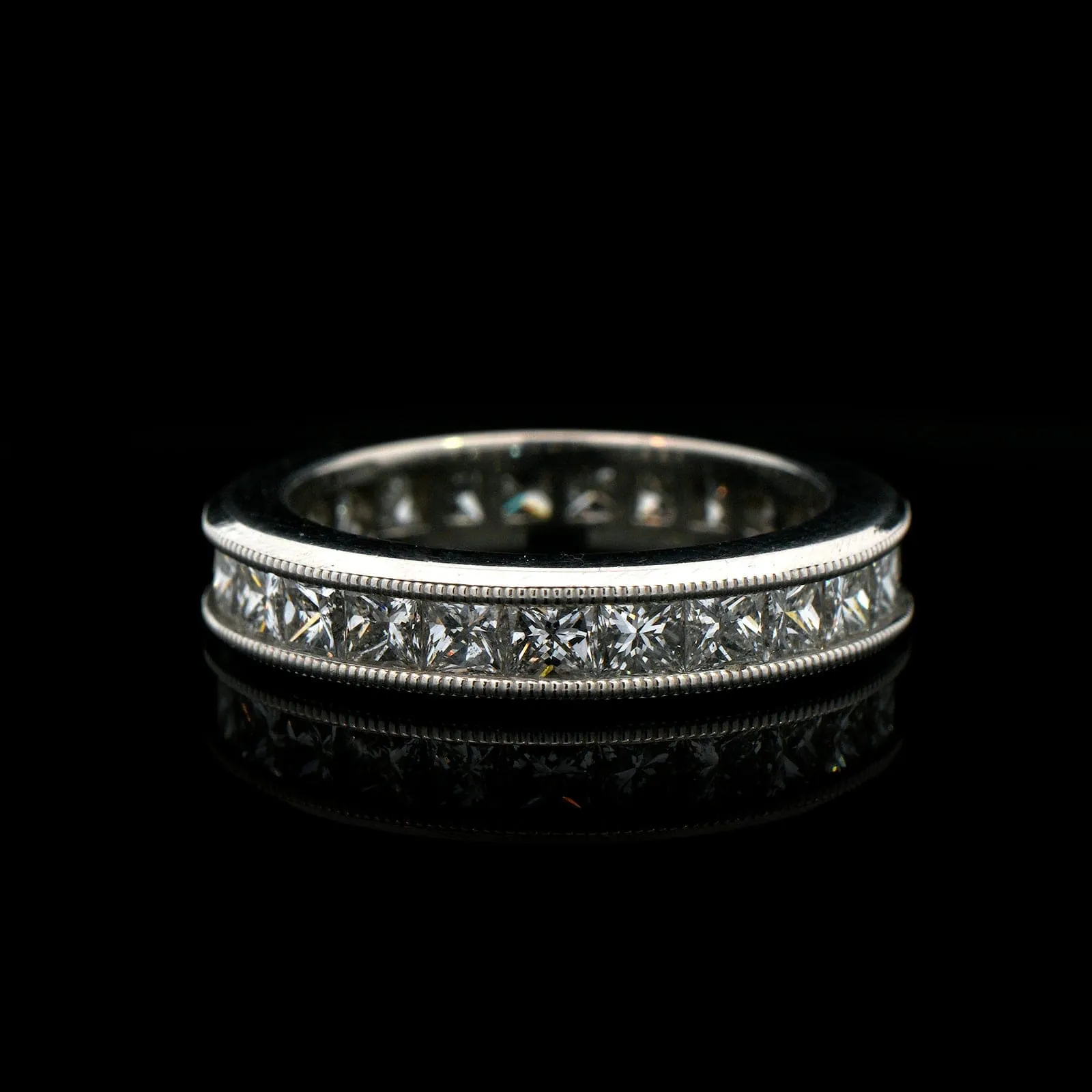 Platinum Estate Princess Cut Diamond Eternity Band