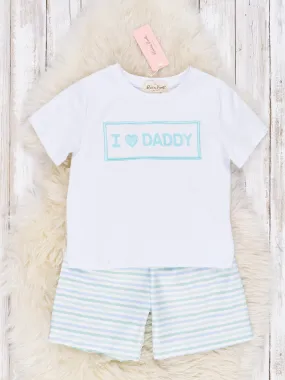 "I Love Daddy" Pinstripe Shorts Outfit