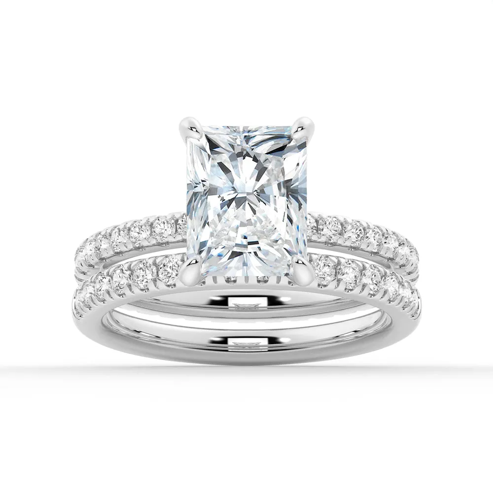 Radiant Cut Moissanite Bridal Set