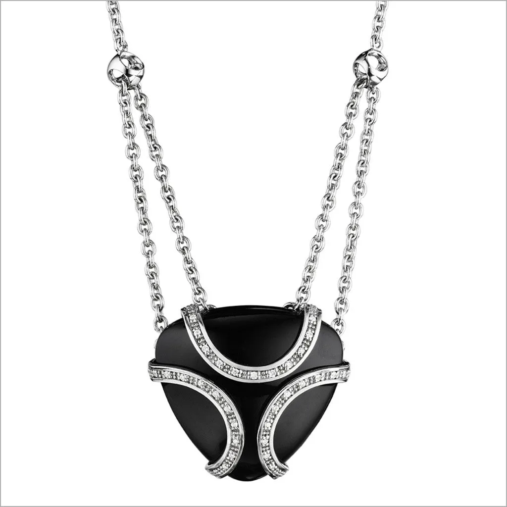 Spirit Black Onyx & Diamond Necklace in Sterling Silver