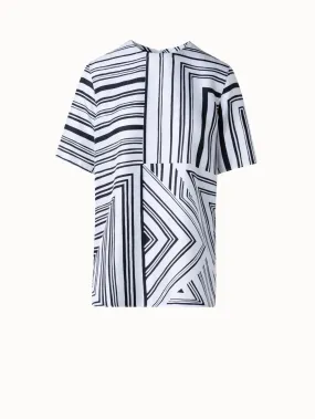 T-Shirt-Bluse aus Seide mit Lizzi's Lines Druck