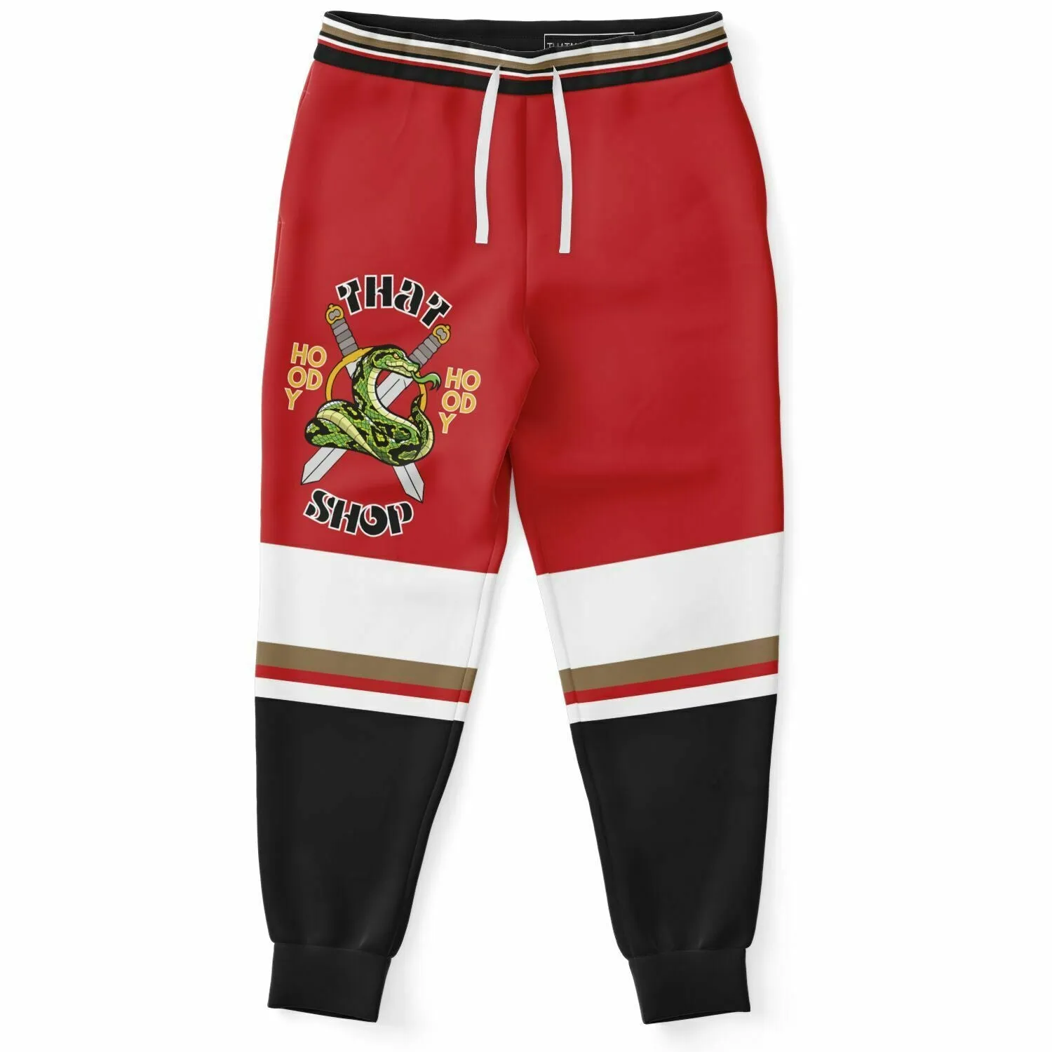 THS Snake Bite Eco-Poly Joggers in Red/White