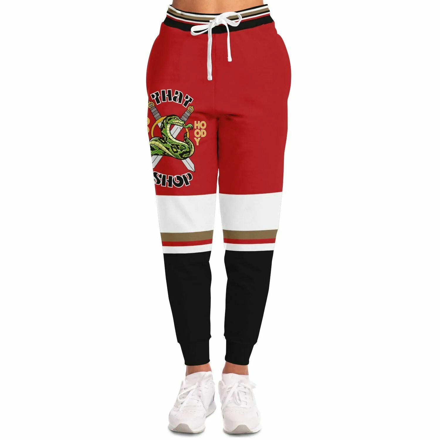 THS Snake Bite Eco-Poly Joggers in Red/White