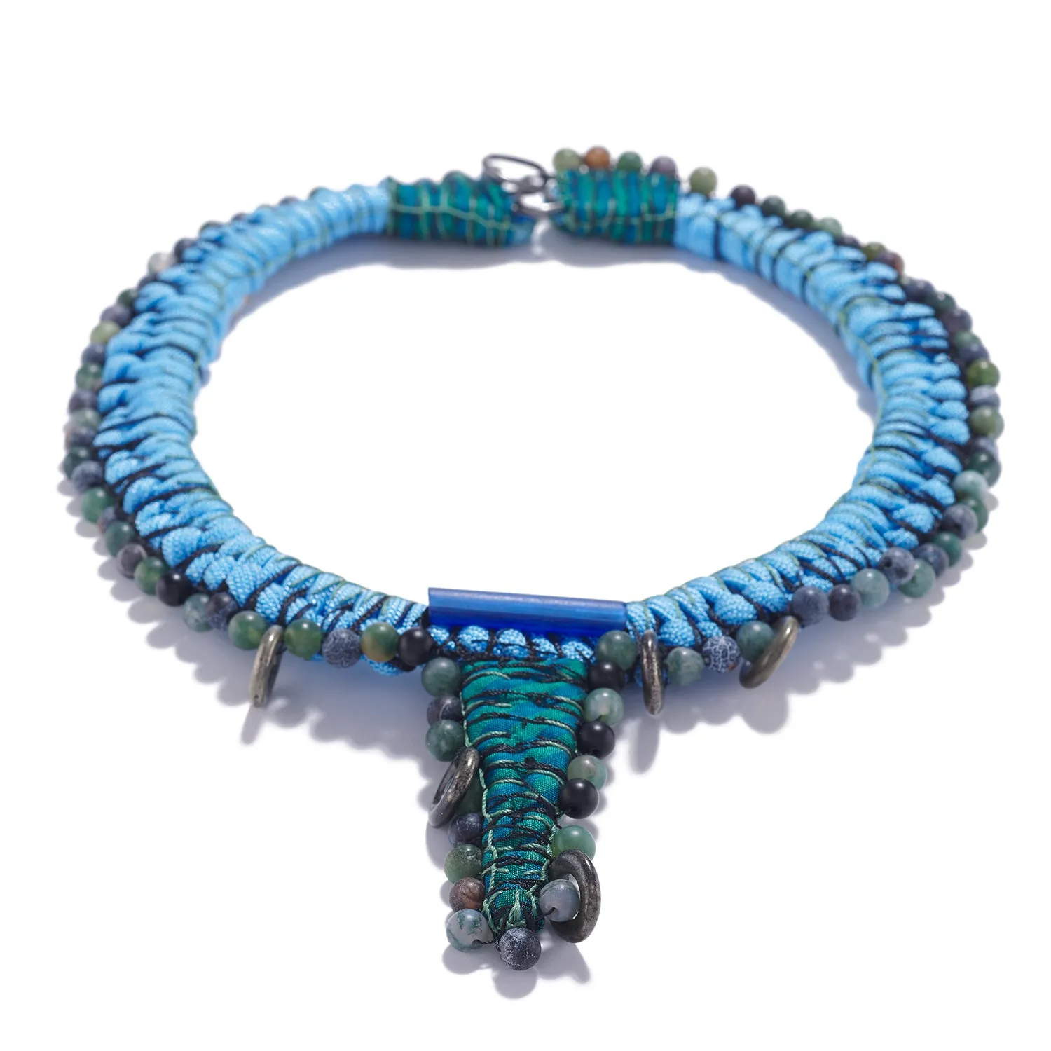 Turquoise Stripe Fang Necklace