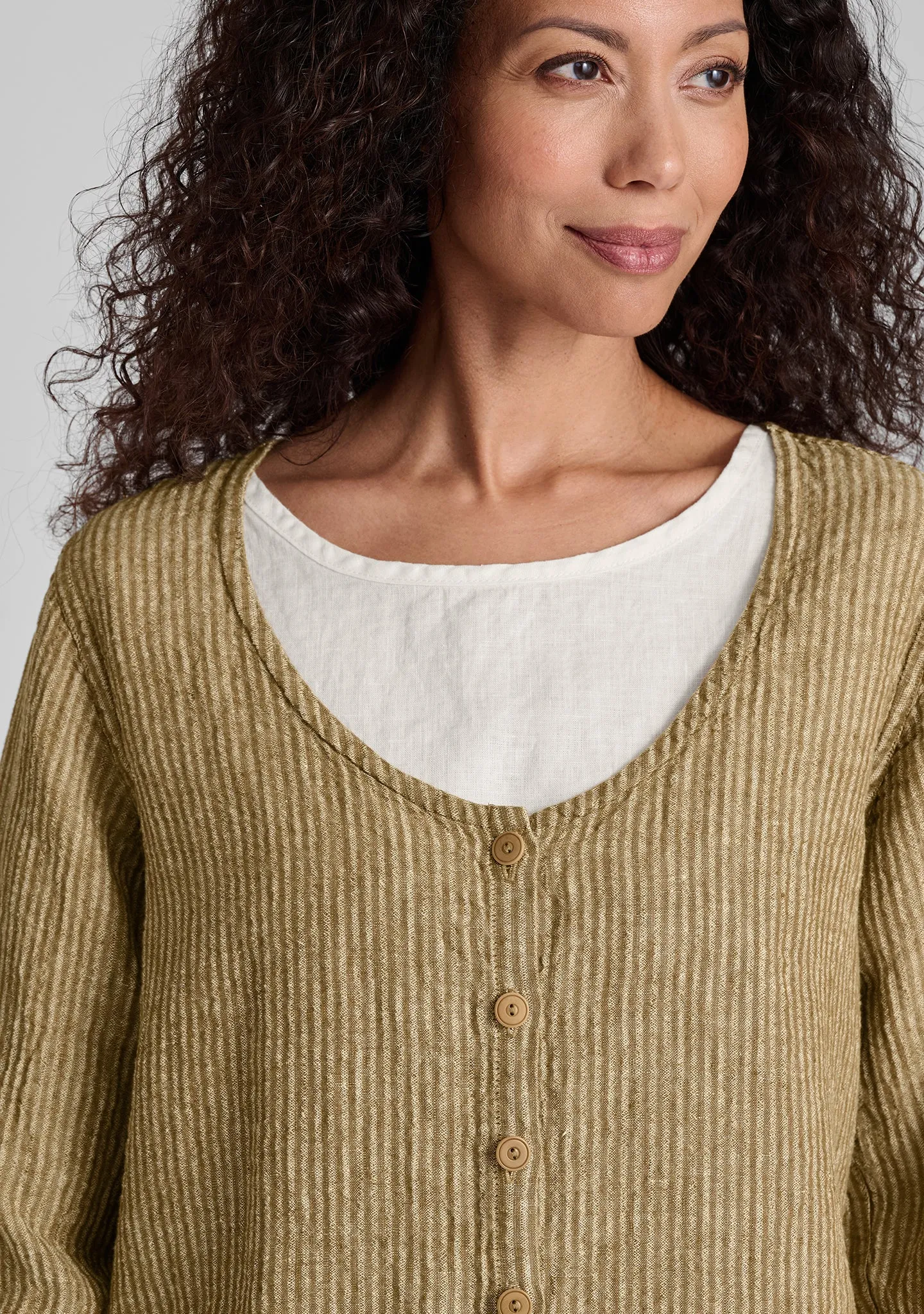 Vee Cardi - Linen Cardigan