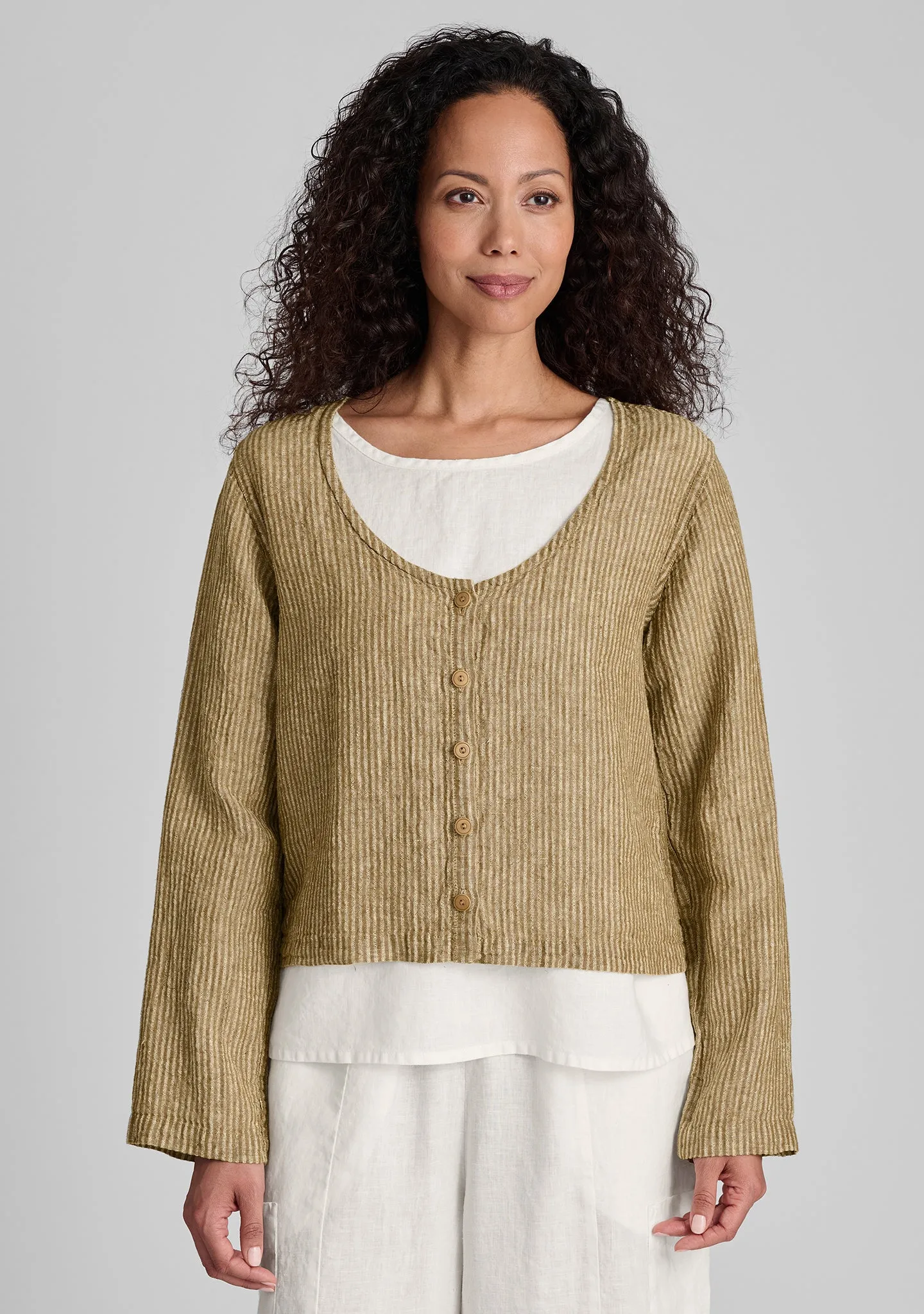 Vee Cardi - Linen Cardigan