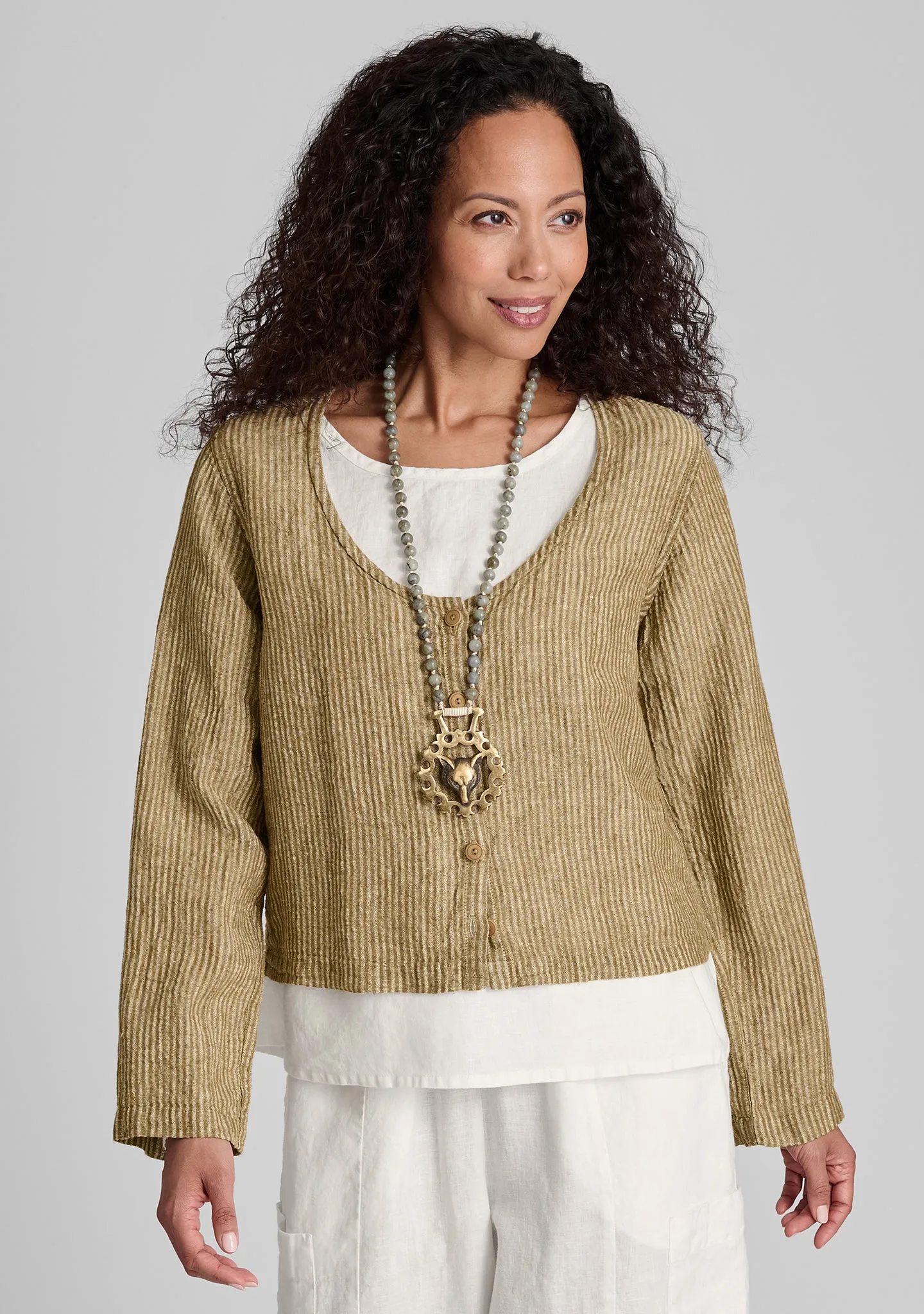 Vee Cardi - Linen Cardigan