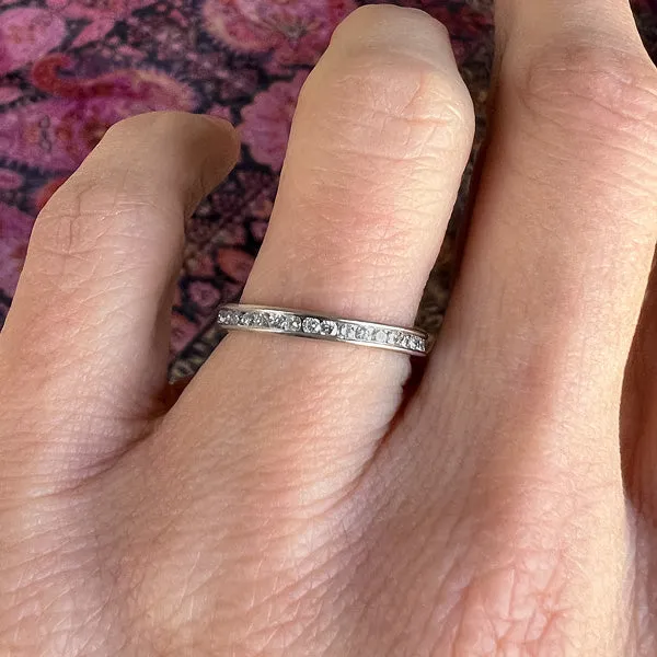 Vintage Diamond Eternity Wedding Band, Size 6