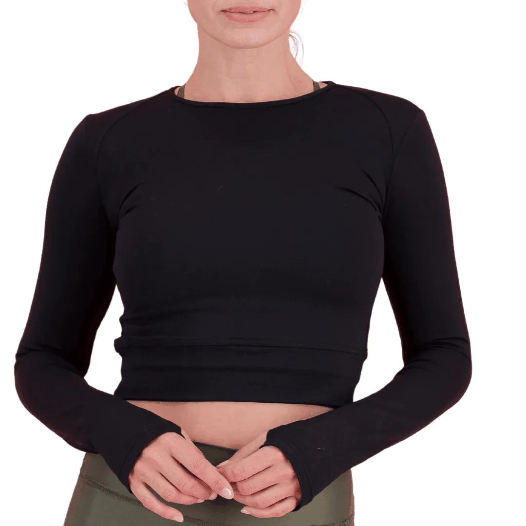 Warm Long Sleeve Cropped Top