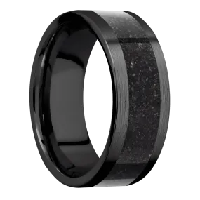 Zirconium with Satin Finish and Dinosaur Bone Black Inlay